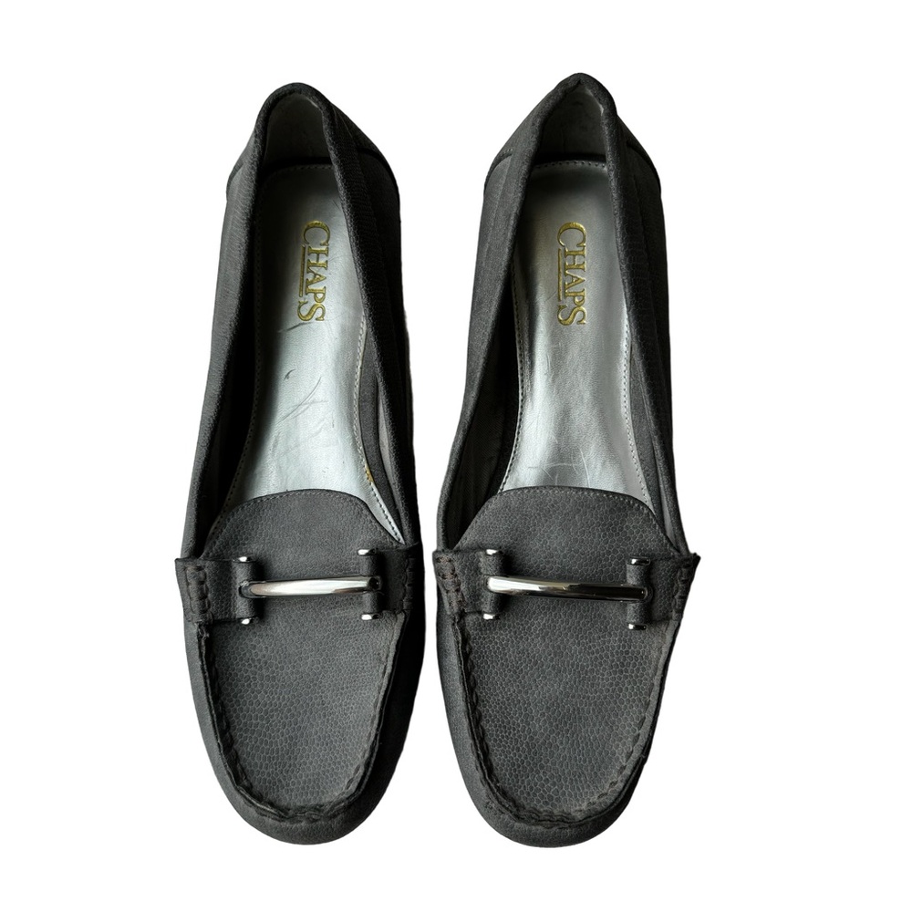 Chaps ‘Connie’ Driver Gray Flats Silver Buckle Size 10 - Picture 4 of 11